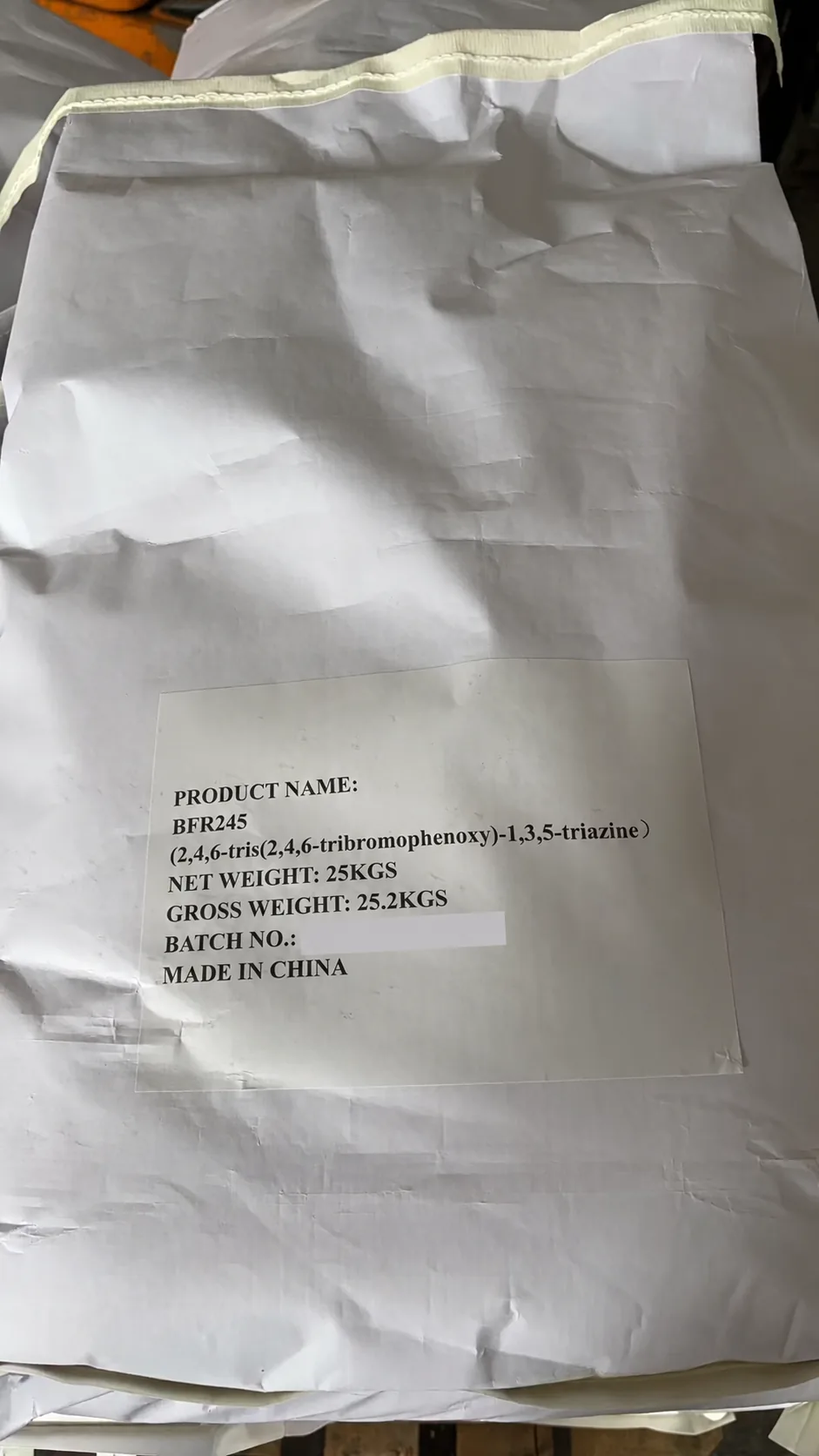 BFR-245 bag with its batch code obscured
